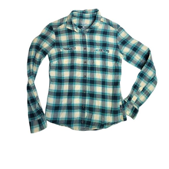 MOUNTAIN HARD WEAR teal plaid button up flannel‎ long sleeve shirt 2 - Picture 1 of 8